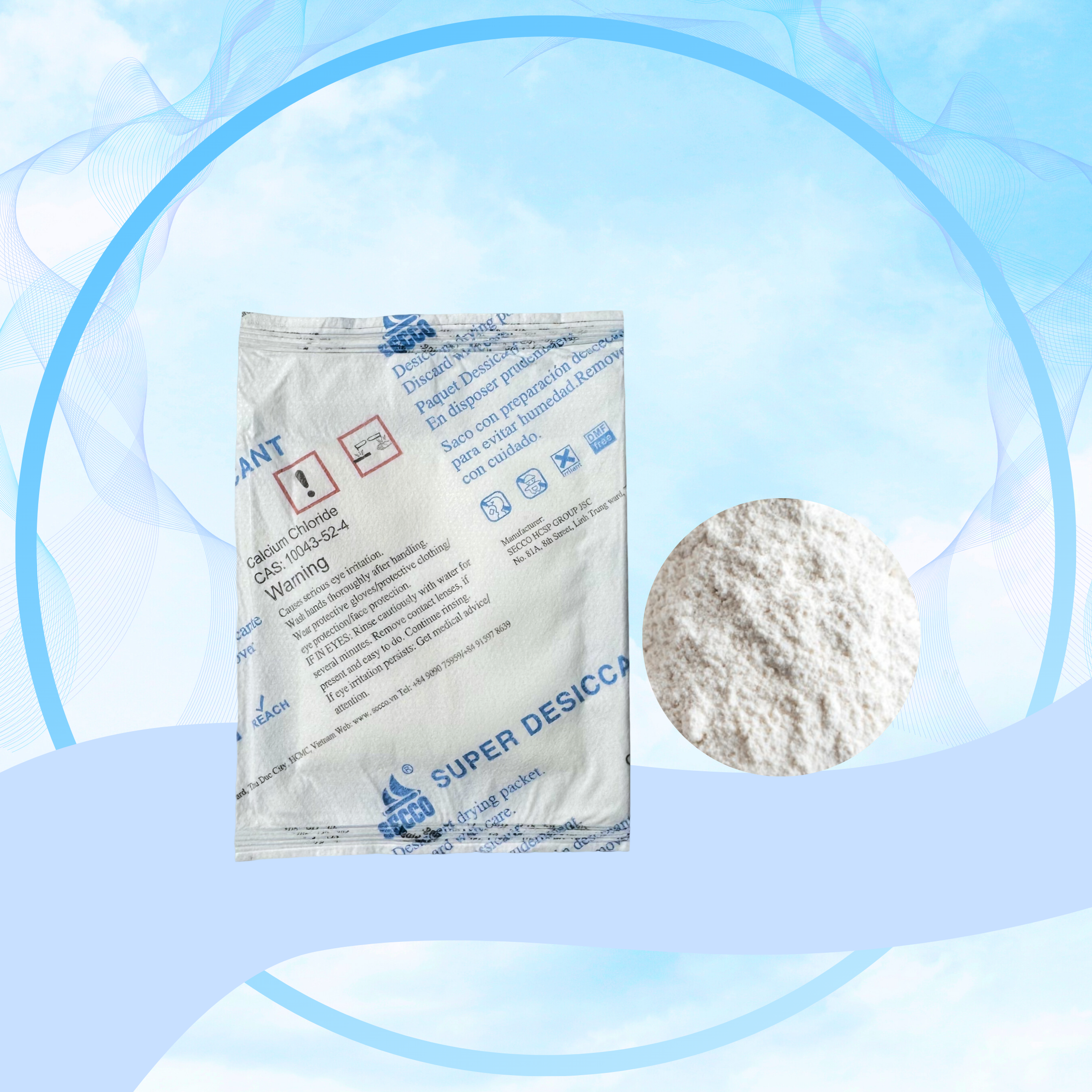 BỘT HÚT ẨM SECCO GÓI 25GRAM 2 LỚP
