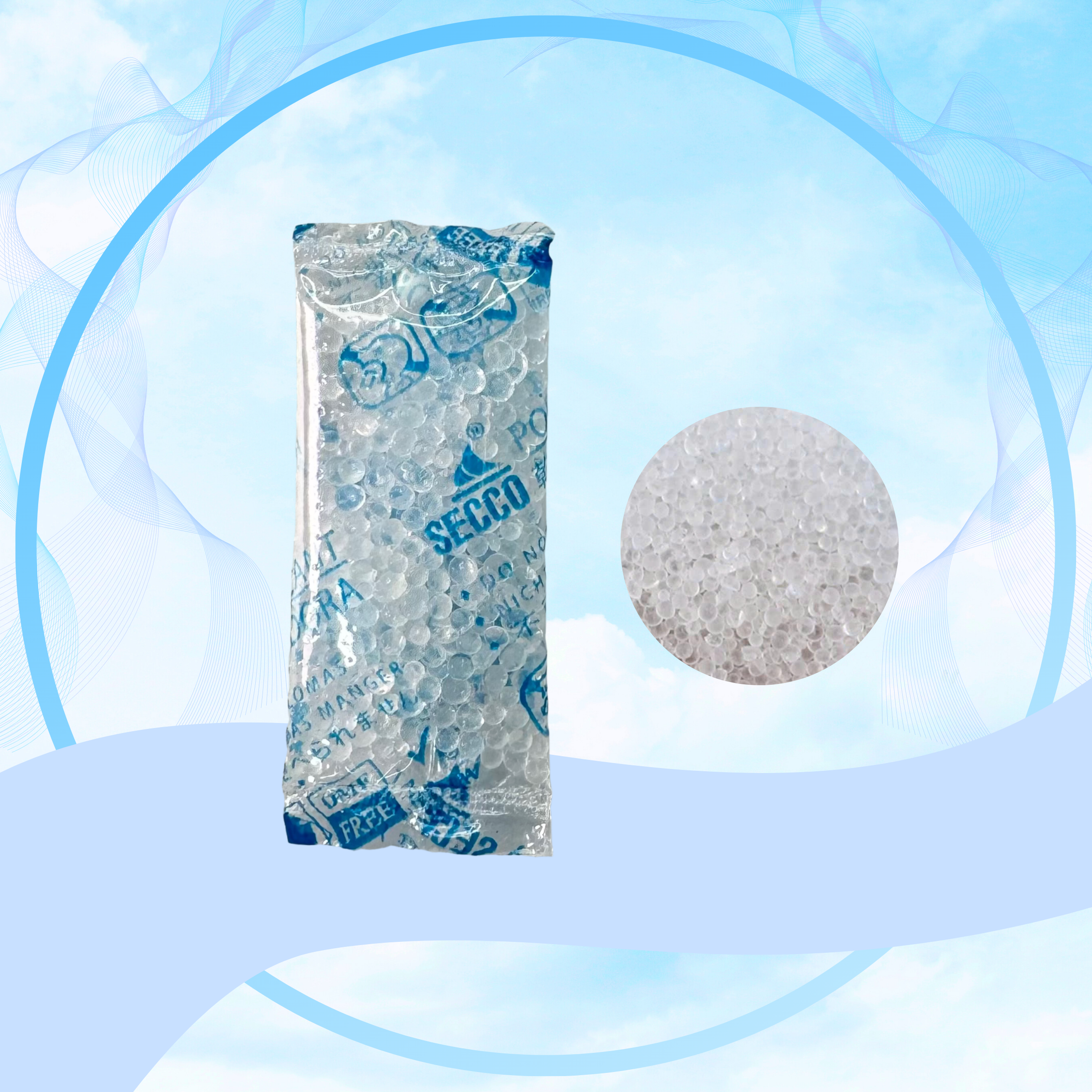 GÓI HÚT ẨM SILICAGEL SECCO 1GRAM THỰC PHẨM