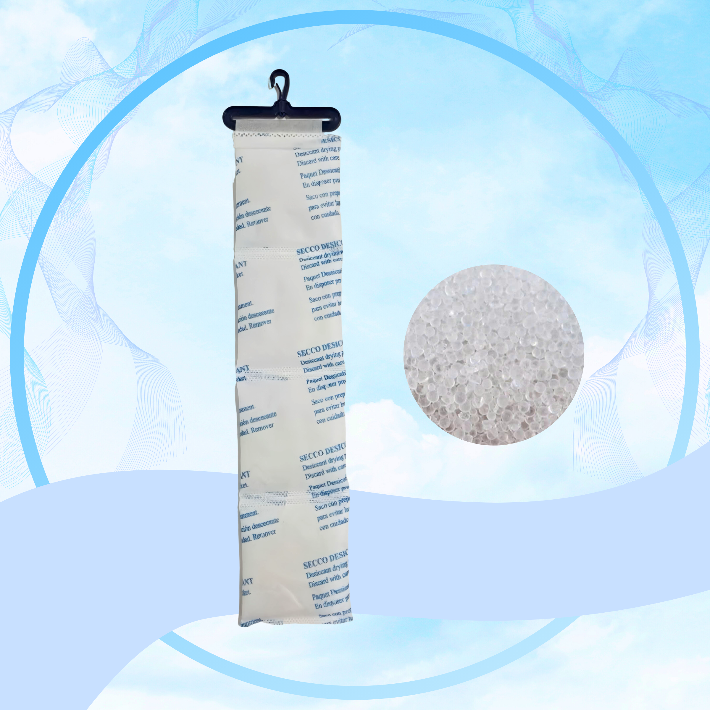 DÂY TREO HÚT ẨM SILICAGEL SECCO 1KG/4 TÚI
