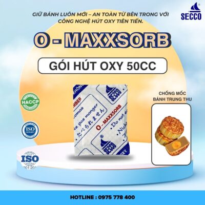 Gói hút oxy Omaxxsorb đạt tiêu chuẩn ISO 9001, HACCP, đảm bảo chất lượng quốc tế.